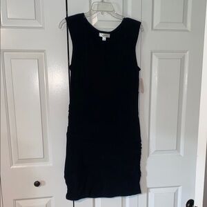 Dress Barn Black Sleeveless Crew Neck Sheath Midi